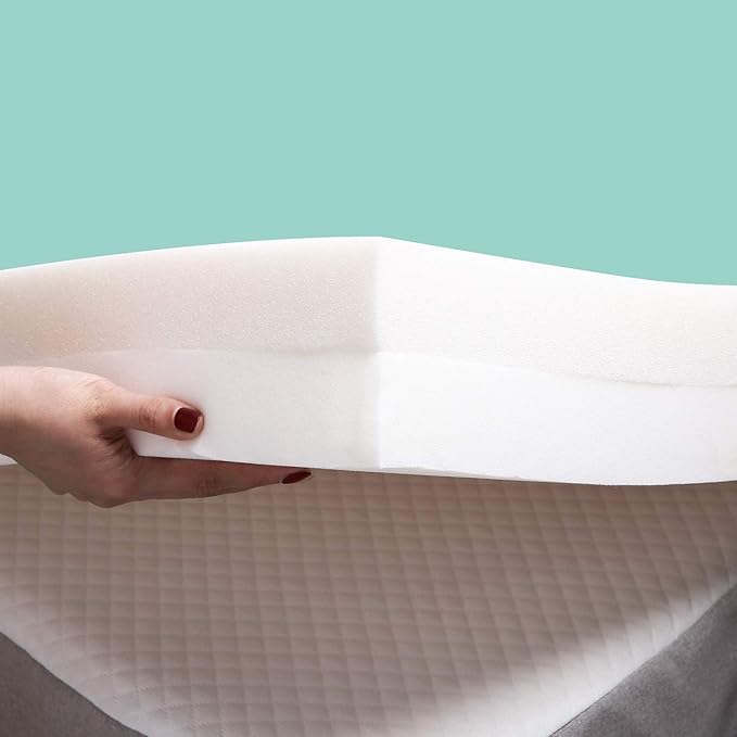 RECCI 4Inch Premium Foam Mattress Topper Twin, 2Layer