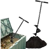 WLSANX Compost Stirring Tool,Compost Turning Bar 33.4inch,Manual Compost Aerator Tool Turner and Mixing Tool for Outdoor Compost Tumbler Bins,Composting Accessories (Black-33.4IN)