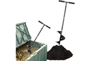 Black Compost Turner & Mixer, 33.4IN Bar for Outdoor Compost Tumbler Bins