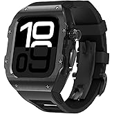 316L Stainless Steel Case with Band for Apple Watch Ultra 3/2/1 49mm, Series 11/10 46mm, Luxury Rugged Military Protective Metal Cover Tactical Heavy Duty Protection Strap