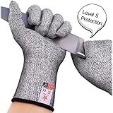 Cut Resistant Gloves, 1 Pair of Safety Kitchen Cuts Gloves for Oyster Shucking, Fish Fillet Processing, Mandolin Slicing, Meat Cutting and Wood Carving,Food Grade Level 5 Protection (Large)