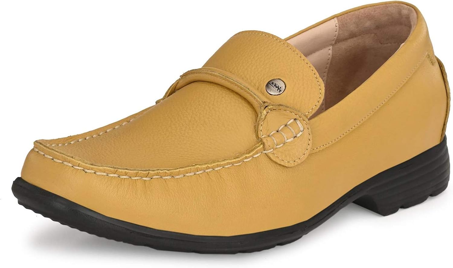 HITZ Yellow_Leather Loafer Shoes for Men