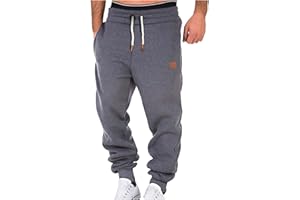 Joggers for Men Fashion Fleece Workout Drawstring Sweatpant Big and Tall Elastic Waist Casual Athletic Running Pant