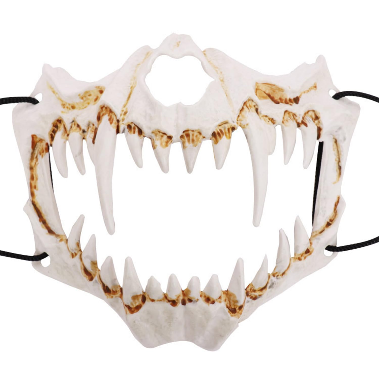 MFUOE Halloween Half Skull Mask Cosplay Costume Skeleton Half Mask Animal Skeleton Scary Mask Halloween Novelty Horror Mask for Adults (Tiger)