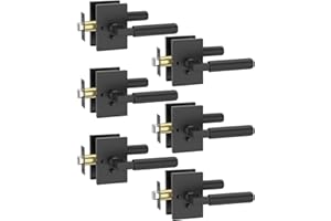 Asidrama 6 Pack Black Privacy Door Handles, Door Lever with Door Knobs Indoor for Bedroom or Bathroom, Heavy Duty Door Handles Interior with Locks for Left Right Sided Doors