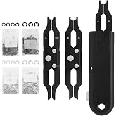 3mm &amp; 4mm E Clips Assortment Kit - E Clip Installation &amp; Removal Tool Kit | Dual-Function Install &amp; Remove Ends, 400Pcs Retaining Rings (3mm &amp; 4mm: 100 Silver + 100 Black Each), Interchangeable Blades