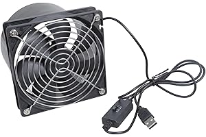 Multi Purpose 12cm Ventilation Fan USB Solar Power Adjustable Airflows for Pet Enclosures Electronic Repair Stations USB Powe