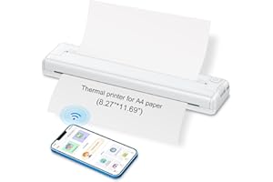 vsitoo Portable Printer Wireless Bluetooth Connection,Thermal Inkless Mobile Printer, Compact Printers for Travel Home Office Vehicles, Suitable for 8.3" x 11.7" Size Paper