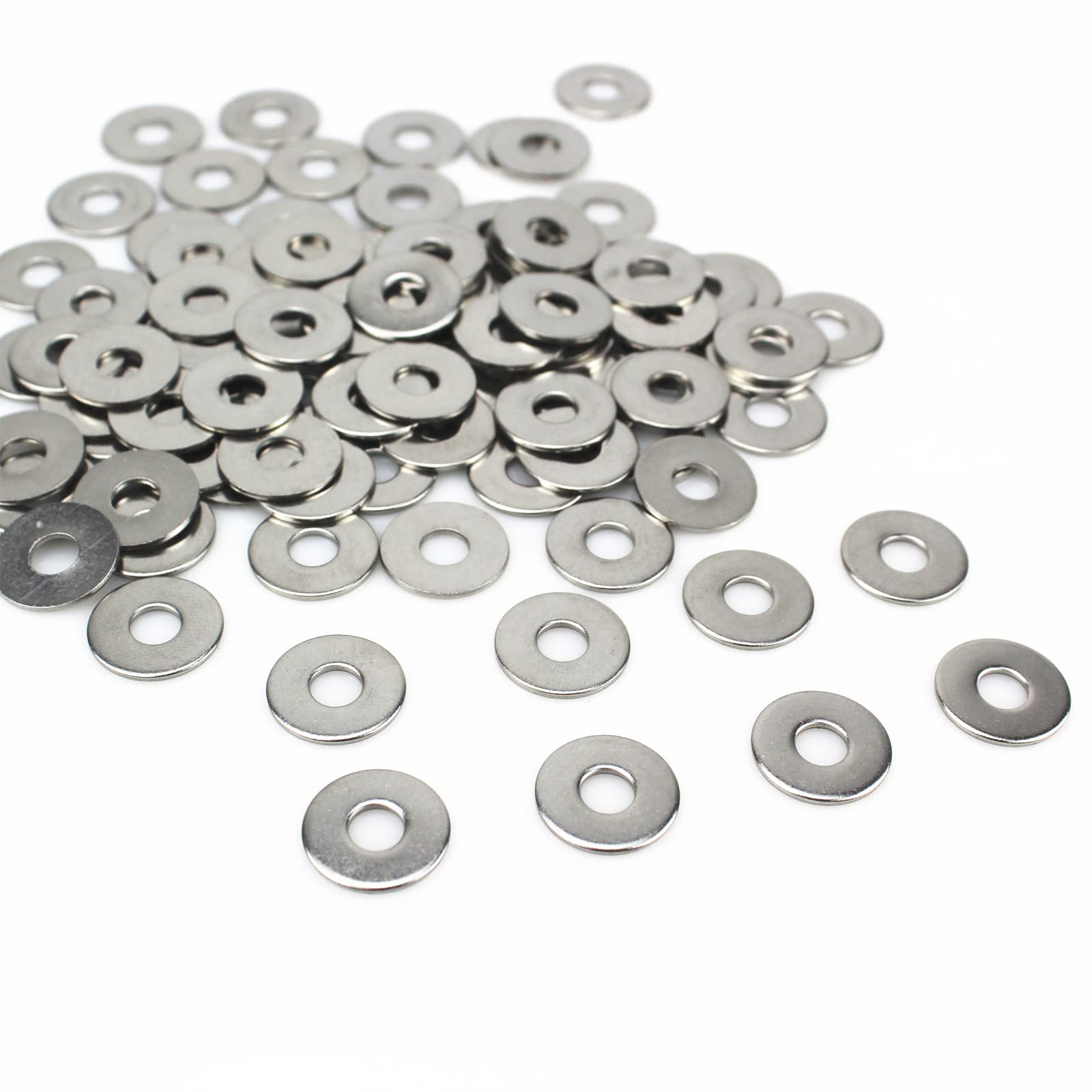 Gad2go 100 Pieces M6 Flat Washers 304 Stainless Steel Washers 6.4x18 mm Round Penny Washer for Screws Bolts