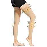 Ailaka Medical Compression Stockings for Women Men, Thigh High Footless 20-30mmHg Graduated Compression Socks with Silicone Band for Varicose Veins, Edema, Post-Surgery