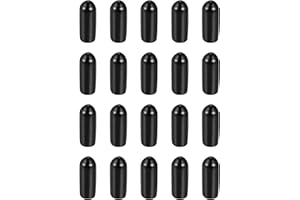 DMiotech 20 Pack 3/16" ID Black Screw Thread Protectors Rubber End Caps Bolt Covers for Screw Bolt Furniture Pipe
