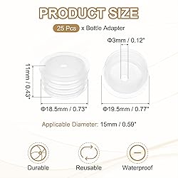 PATIKIL Bottle Adapter 0.73"/16mm, 25 Pcs Press in