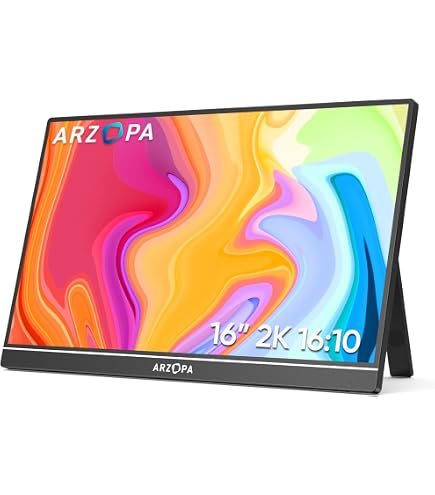 Monitor Portatil ARZOPA Z1RC 16'' 2.5K 2560x1600 HDR IPS 16:10 USB