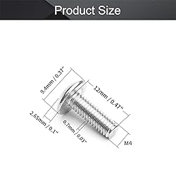MroMax 10Pcs M4 x 12mm Truss Head Phillips Machine