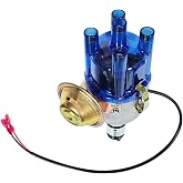 034 Vacuum Advance Electronic Distributor Fits for VW Bug Beetle Campmobile Fastback Karmann Ghia Squareback Transporter 1954-1979,Replace 0231170034 0231170034EL (Blue Plastic Cap)