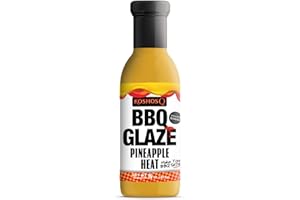Kosmos Q Pineapple Heat BBQ Glaze, Sweet and Spicy Glaze for Ribs, Chicken, Pork, and Brisket, Thick Competition-Style BBQ Glaze with Real Pineapple and Scorpion Peppers, American Made, 15.5 Oz Bottle
