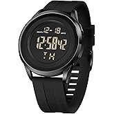 COSSINIGE Mens Digital Waterproof Military Watch for Men Black Dive Tactical Sports Minimalist Ultra-Thin Wrist Watch