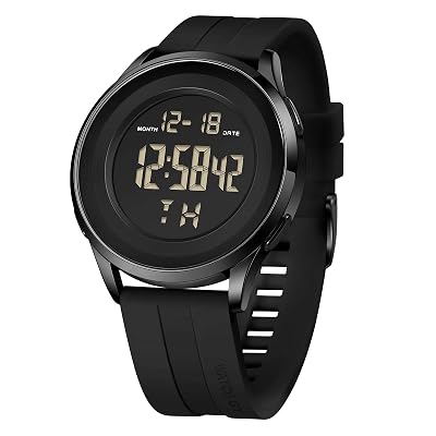 COSSINIGE Mens Digital Waterproof Military Watch for Men Silver Dive Tactical Sports Minimalist Ultra-Thin Wrist Watch