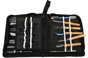 Eminchu 46PCS Carving Tools Kit, Professional Iron Rust Proof Food Fruit Vegetable Cake Carving Set with Wooden Plastic Handl