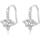 Earring For Women Round Cut Moissanite 18 K White Gold Plated 925 Sterling Silver Earring Hypoallergenic Earrings Jewelry Gift
