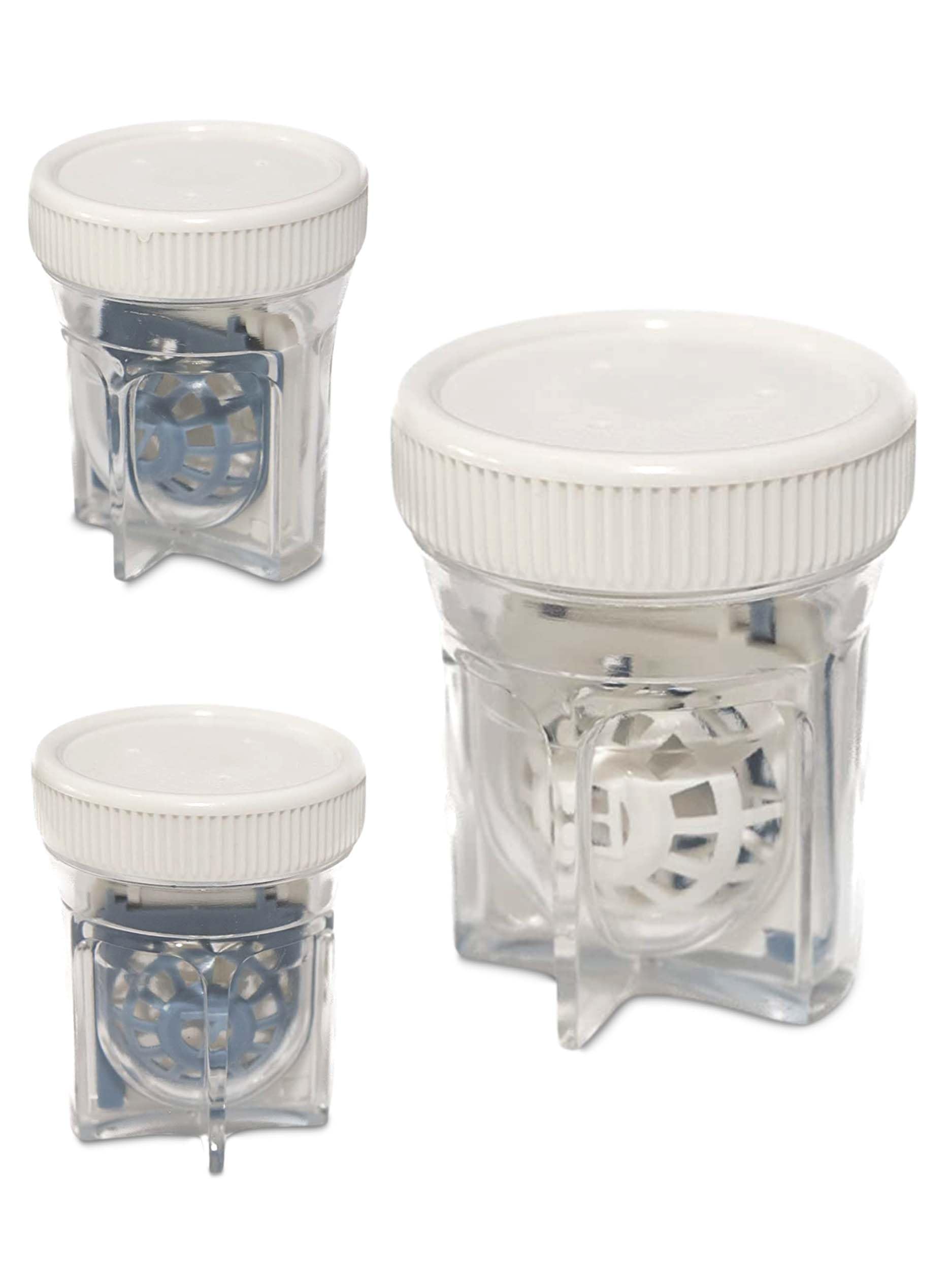 SPORTS WORLD VISION Scleral Contact Lens Case (3 Pieces) Easy to Carry Vented Protective Case, Barrel Shaped Contact Lens Cleaning Container for Everyday Use