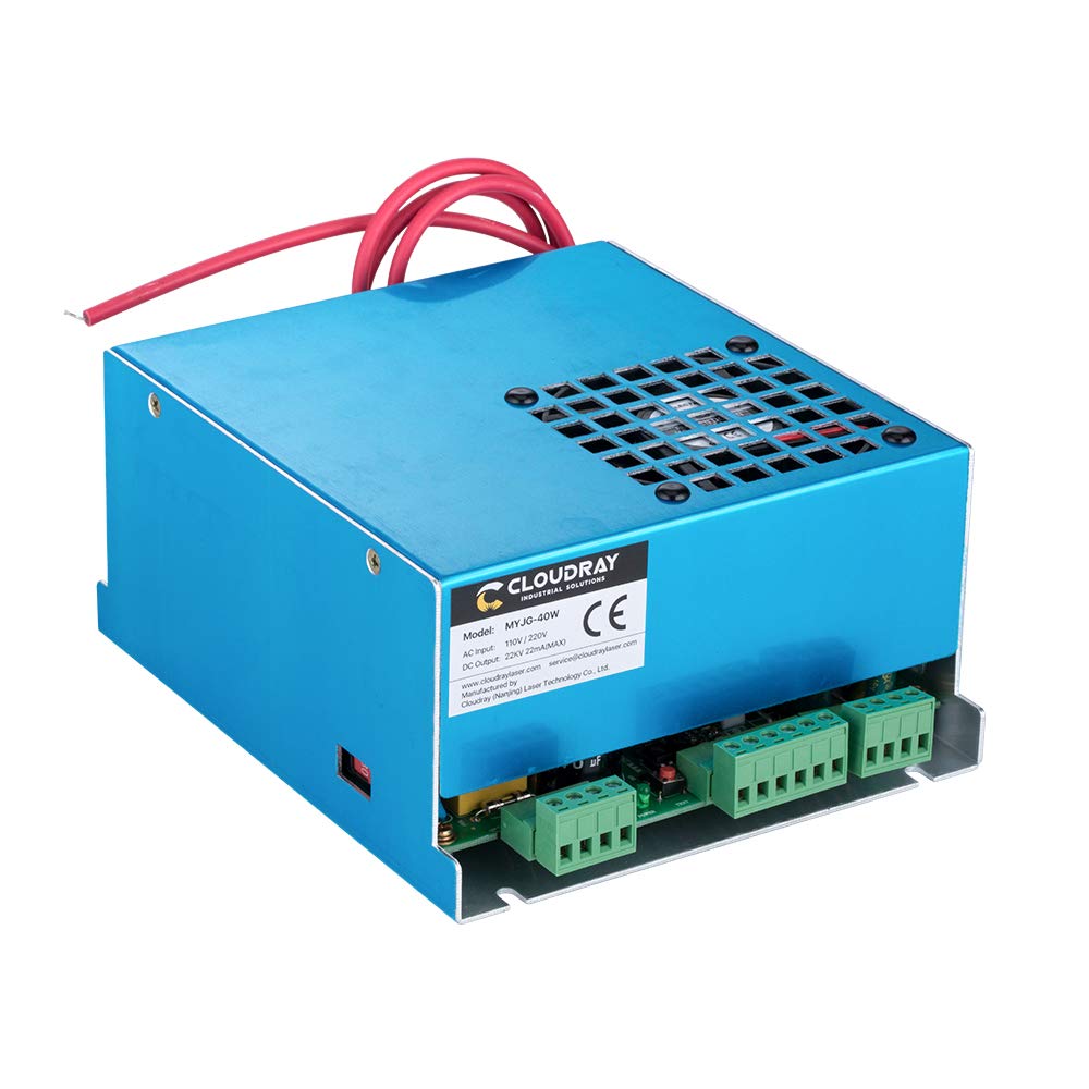 Photo 1 of Cloudray 40W Laser Power Supply for CO2 Laser Engravers, Laser Engraver Power Supply 110V/220V Power Supply Replacement for 30W 40W Laser Tube Laser Engraving Machines(Model B)