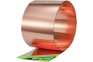 GOORY Copper Flashing 28 Gauge - 10in x 10ft 0.013"(0.32mm) Thickness Roof Flashing Roll - 99.95+% Pure Copper Sheet Metal ASTM B152 - Roofing Repair DIY Project Contractor Jewelry Crafts
