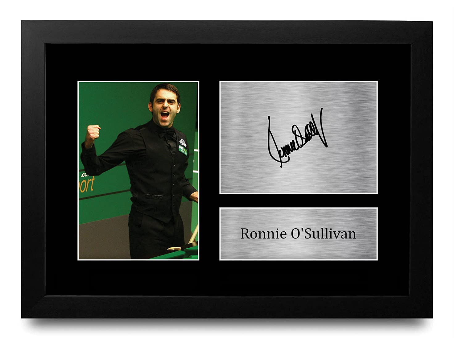 HWC Trading Ronnie O'Sullivan Gift Signed FRAMED A4 Printed Autograph Snooker Gifts Photo Display
