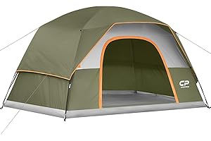 CAMPROS CP Tents for Camping 2/4/6 Person Tent Waterproof Windproof Double Layer Camping Tent, Easy Setup Dome Tent with Large Mesh Windows & Wider Door for Outdoor Camping & Hiking