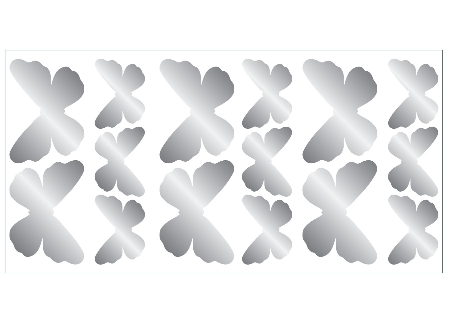 Fun4Walls Butterflies Wall Stickers, Silver Effect Foil