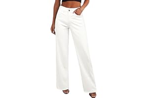 PRETTYGARDEN Wide Leg Jeans for Women Trendy High Waisted Stretchy Baggy Raw Hem Denim Palazzo Pants 2025 Fall Clothes