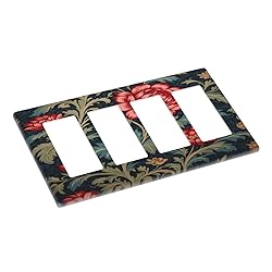 Tewujay Red Floral with Green Blue Leafy 4 Gang