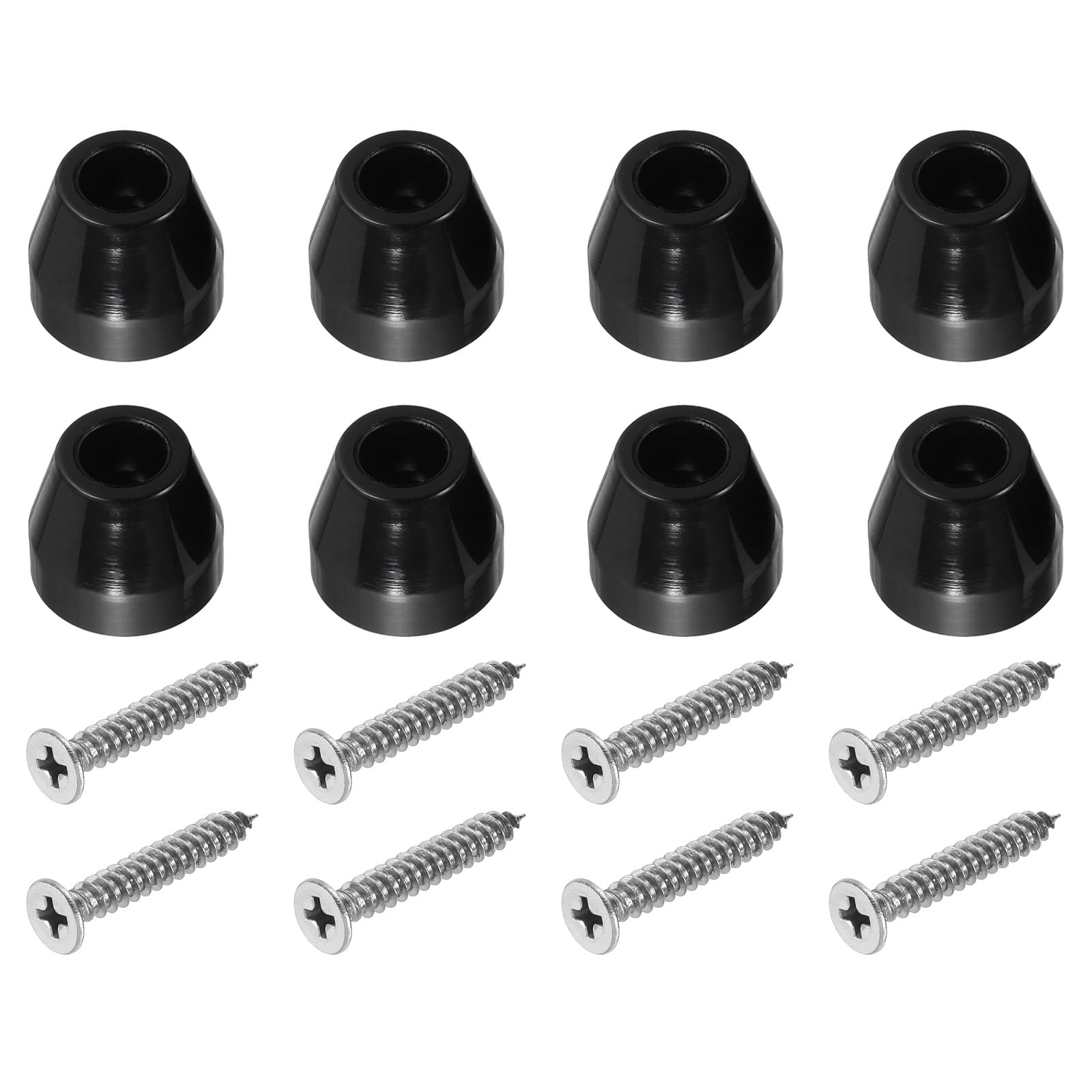 PATIKIL Cutting Board Feet, 8 Pack Round Rubber Feet Bumpers Non Slip Bumper Pads with Stainless Steel Screws for Furniture Chairs Desks Electronics (0.29"Wx0.98"H)