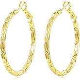 14K Gold Hoop Earrings Statement Chunky Hoop Earrings Gold Hoops Hypoallergenic Trendy Jewelry Valentine's Day Gifts for Women