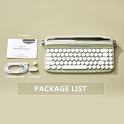 YUNZII Upgraded Wireless Keyboard, Retro Keyboard