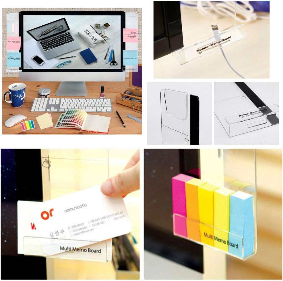 2 Pcs Computer Monitor Memo Board Acrylic Monitor Message Board and 5 ...