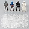 FIGURESLAB Action Figure Stand Star Was Black Series 6inch, 1/12 Scale Figures Toy Collection Support Display Holder Bases Accessories, 6-Pegs 3-Size, Circle, 24PACK