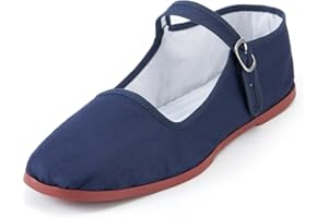 SAEEKO Womens Classic China Flats, Casual China Doll Shoes, Cotton Mary Janes, Chinese Tai Chi Shoes, Black