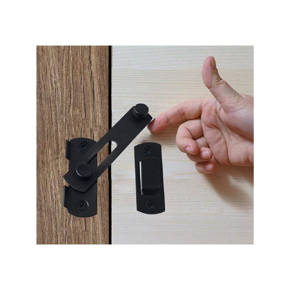 Sliding Sliding Door Locks for Barn Door Locks, Bathroom Door Locks Outdoor Garden Small Door Locks (Black)