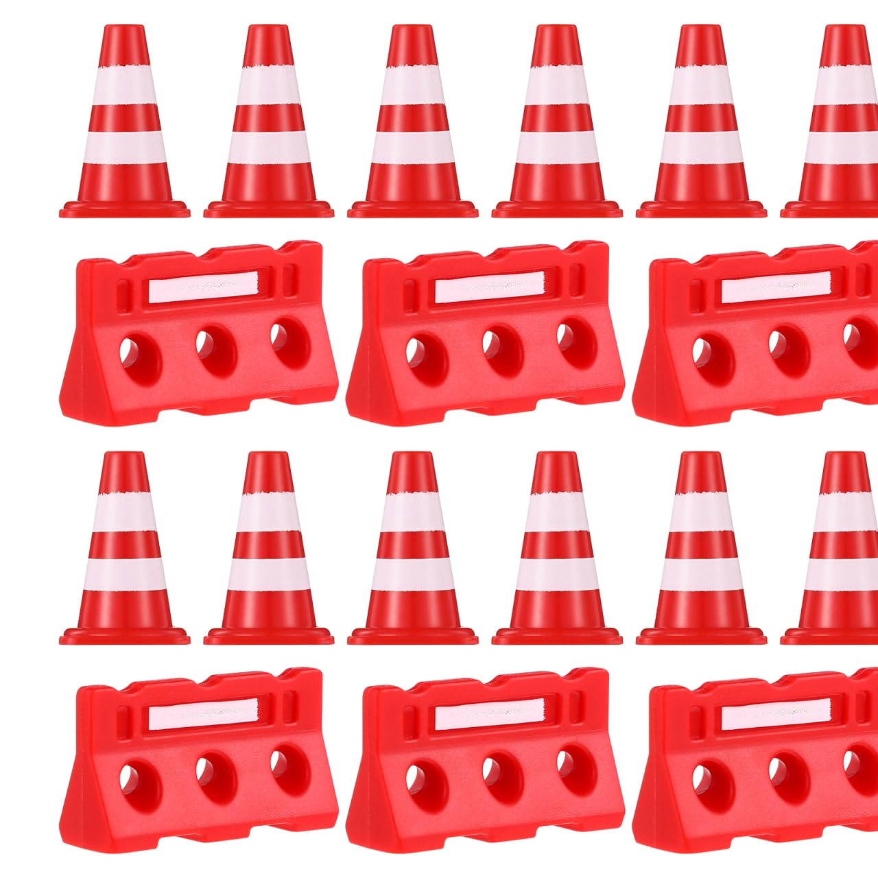 Road Sign Barricade Toys Set：24Pcs Mini Traffic Cones and Barriers for Kids Educational Road Safety Playset Interactive Learning Tools for Classroom and Outdoor Fun