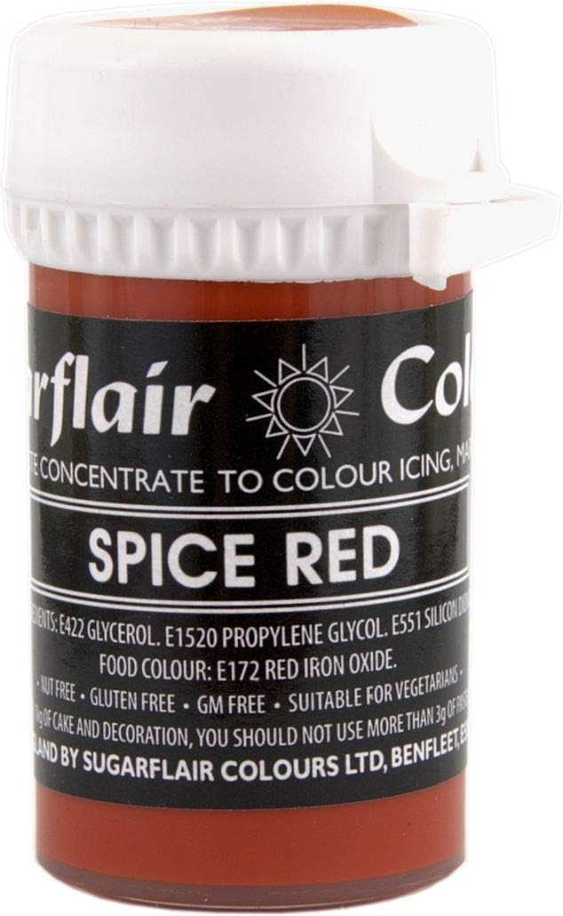 Sugarflair Pastel Spice Red Food Colouring Paste 25g, Concentrated Paste Food Dye for Cake Decorating Fondant, Buttercream