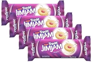 BRITANNIA Treat Naughty Jim Jam Biscuits Sandwich 3.52 Oz (100g) - Biscuits Sandwich Aromatiss - Magic of Naughty Jim Jam cr