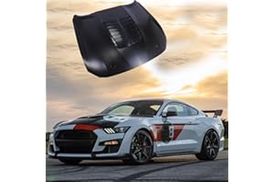 CAREONLINE Front Hood Panel Compatible With 2018-2023 F-o r-d Mustang GT500 Style- Steel Engine Hood Replacement(OL-NR5075250601)