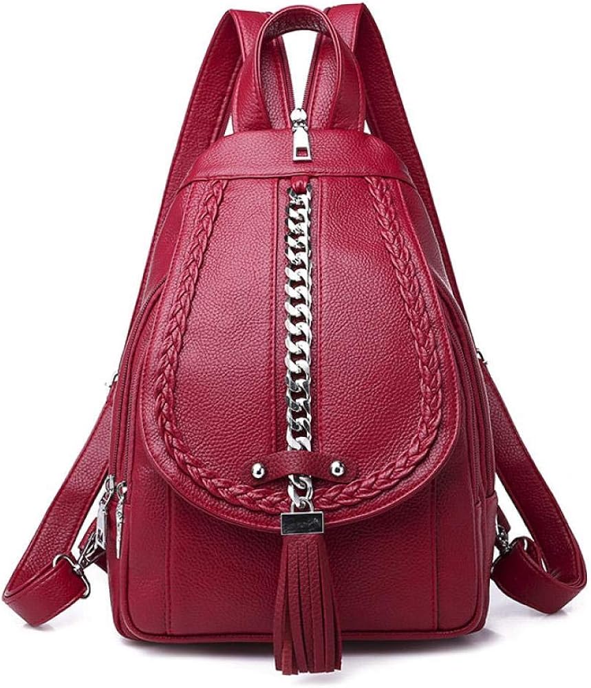 Yuan Ou Damen Rucksack Mode Frauen Leder Rucksäcke MultifunktionsAnti