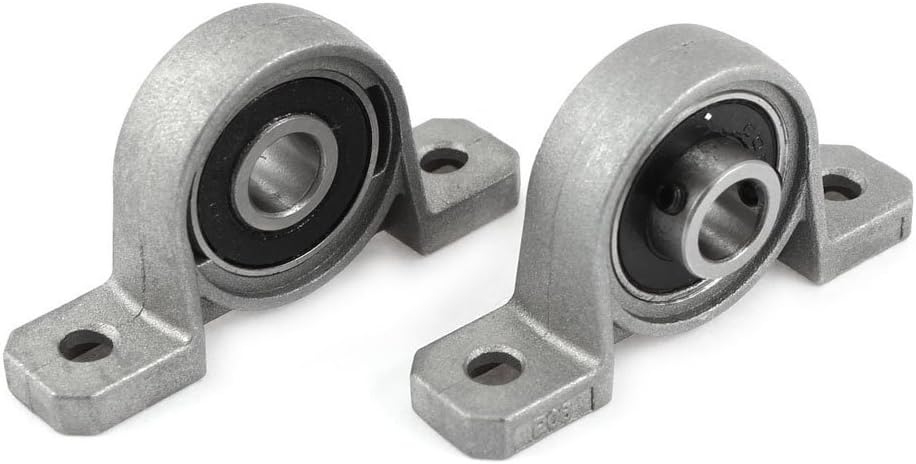 Samje KP08 Pillow Block Bearing Zinc Alloy Diameter 8mm Bore Ball Bearing Pillow Block Inner Ball Mounted Support Kit (Pack of 2pcs）