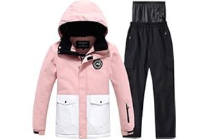 WOWULOVELY Girls Ski Jacket & Pants Set Windproof Winter Snowboarding Rain Coats Girls Boys Snow Suits