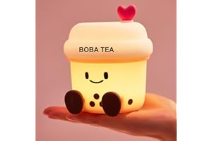 POSSHE Boba Tea Night Light, Boba Gifts, Cute Silicone Bubble Tea Night Light, Kids' Bedroom Decor, Gift for Children, Teens, Adults, Perfect for Christmas & Birthdays (Boba Tea)