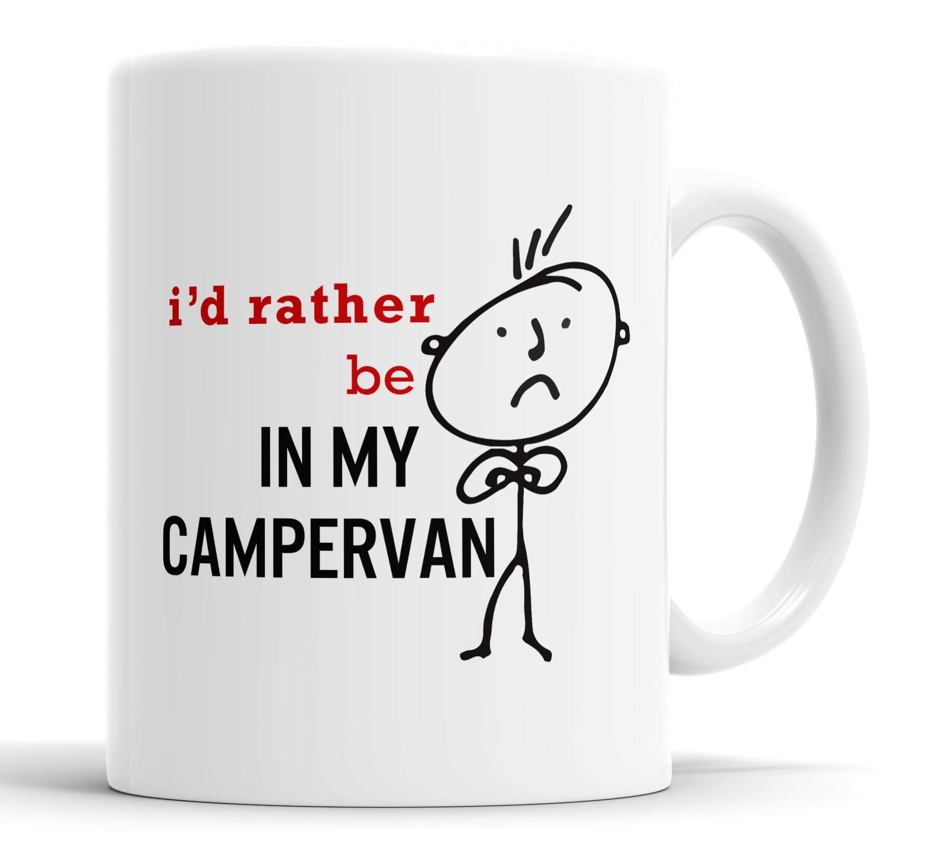 Faithful Prints Mens I'd Rather Be in My Campervan Mug Novelty Hobby Dad Brother Uncle Grandad Friend Funny Humour Gift Cup Birthday Christmas, Ceramic Mugs