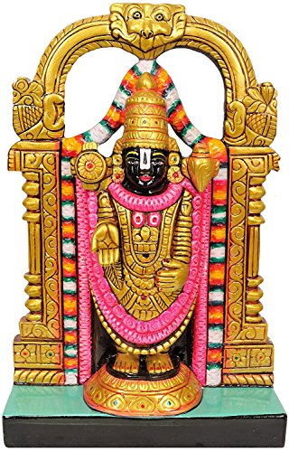 Lord Venkateshvara as Balaji at Tirupati, Stone, Multicolor, 18 inch Height