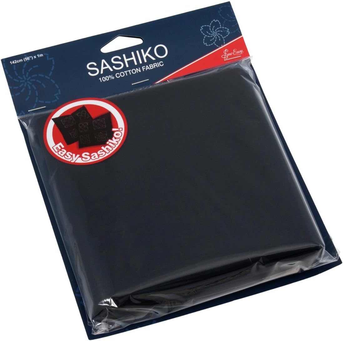 Sew Easy Sashiko Embroidery Cotton Fabric 1m x 1.42m - Dark Navy